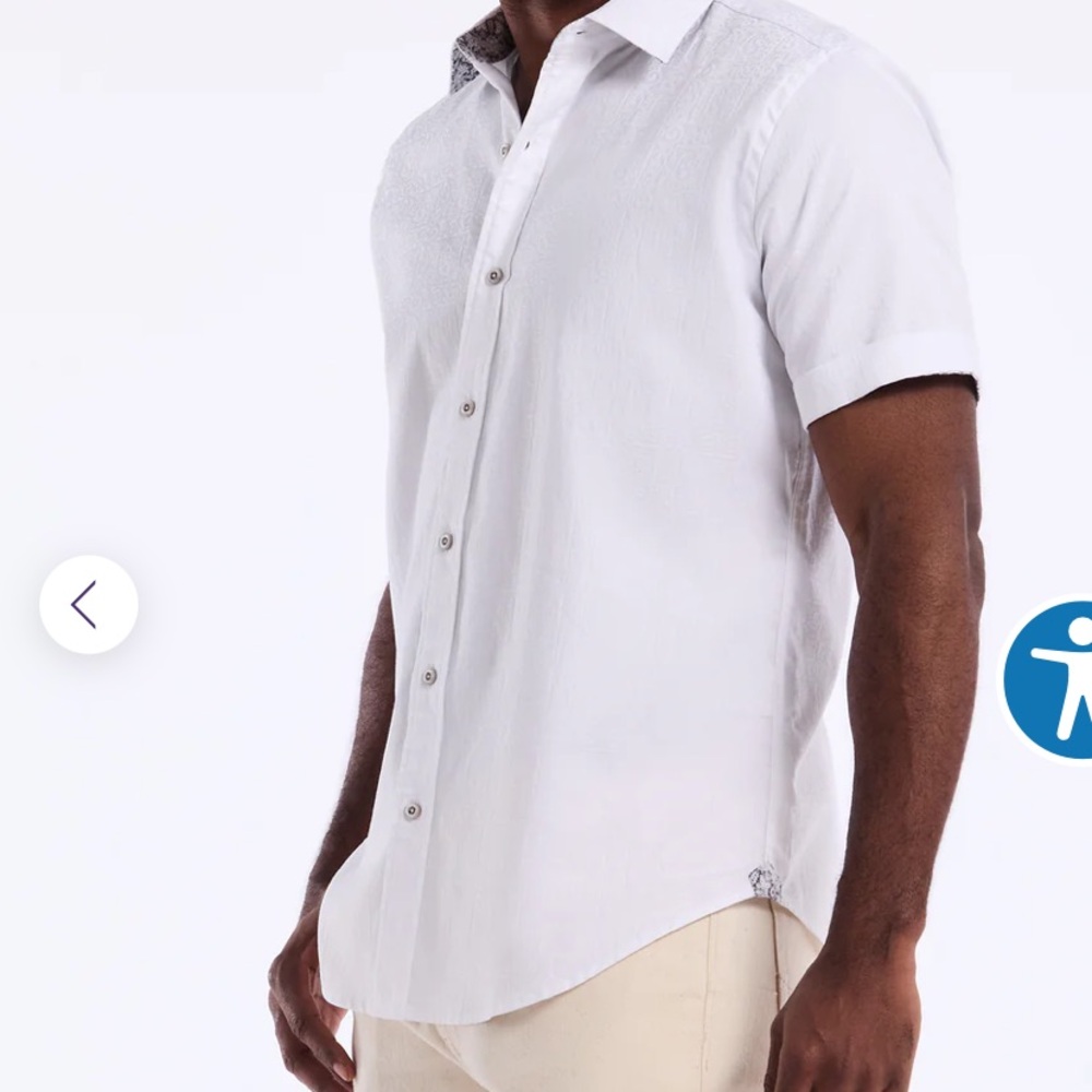 Robert Graham White linen Button Down Shirt